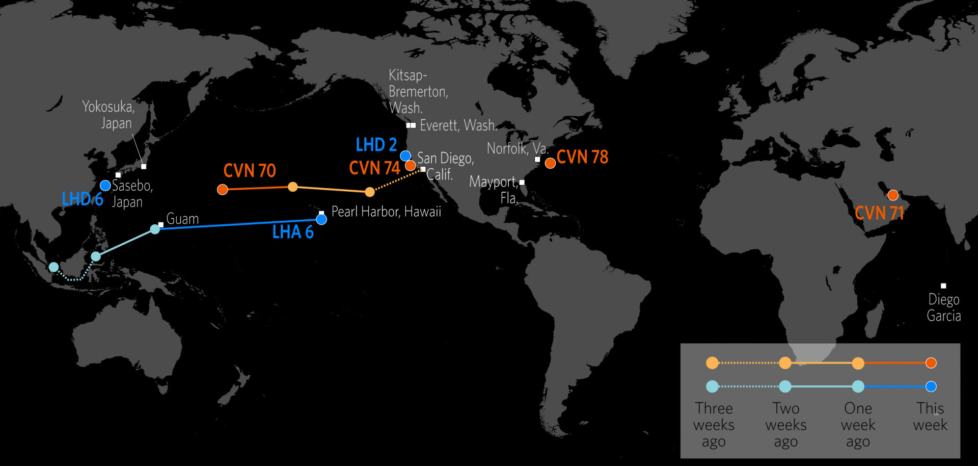U.S. Naval Update Map: Jan. 25, 2018