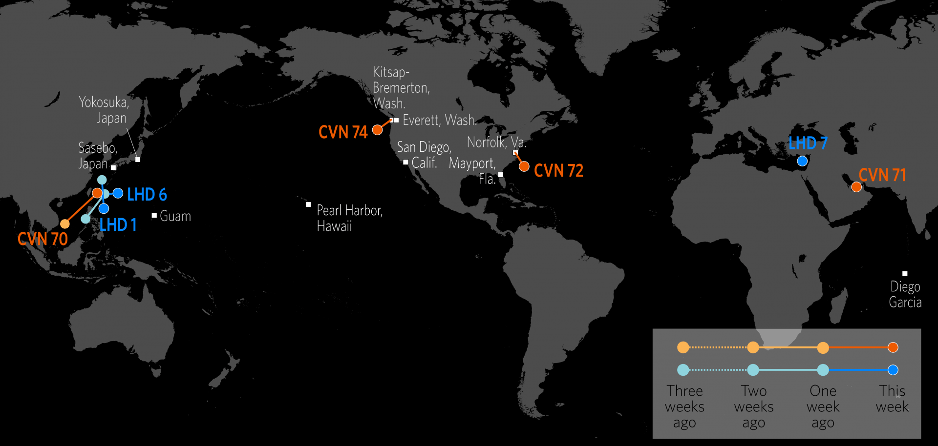 U.S. Naval Update Map: March 22, 2018