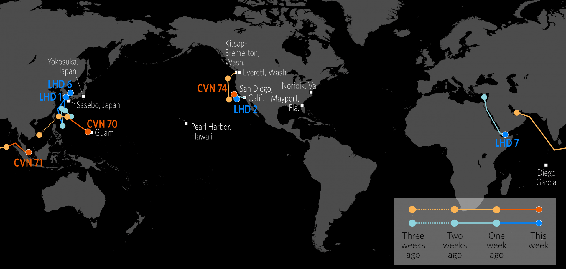 U.S. Naval Update Map: April 5, 2018