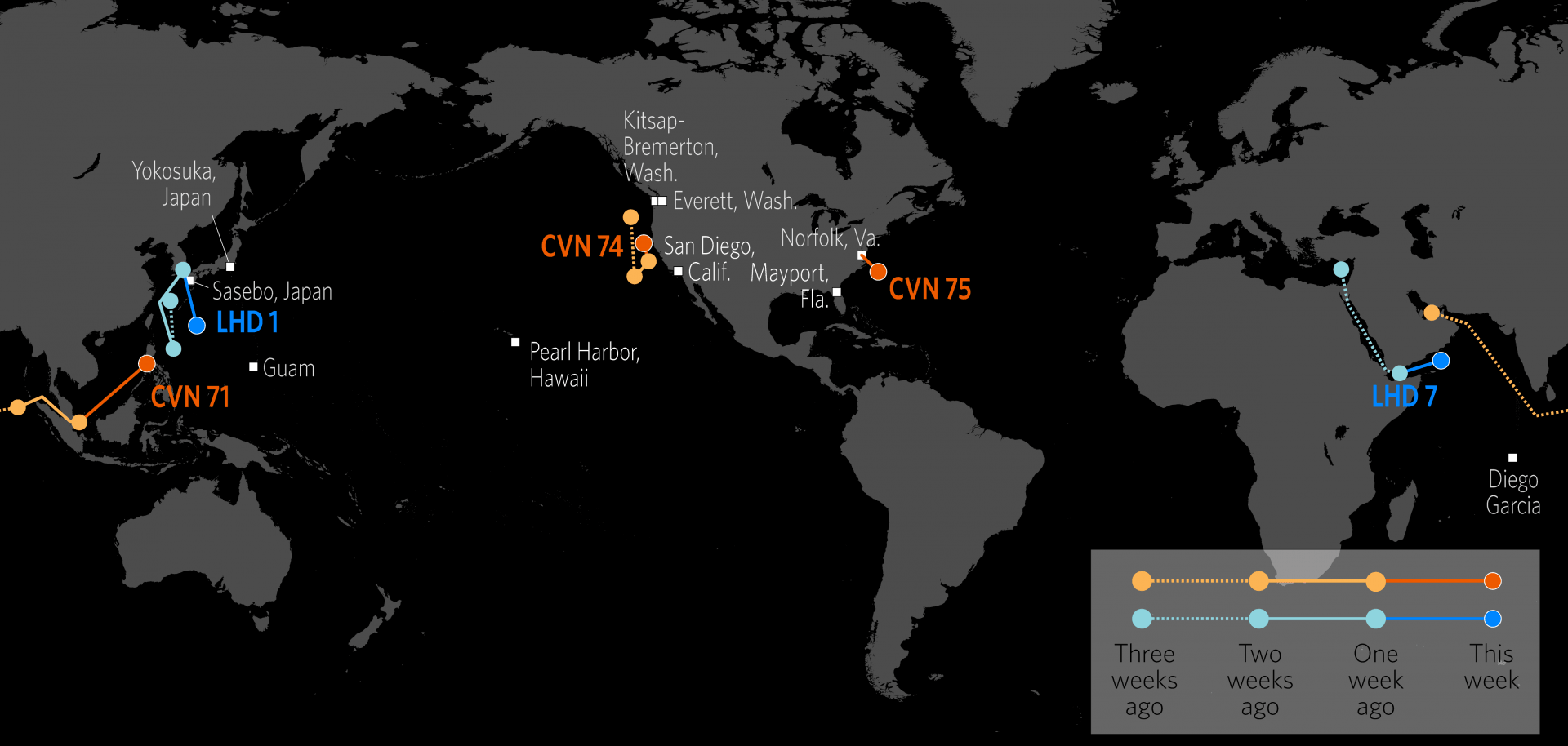 U.S. Naval Update Map: April 12, 2018