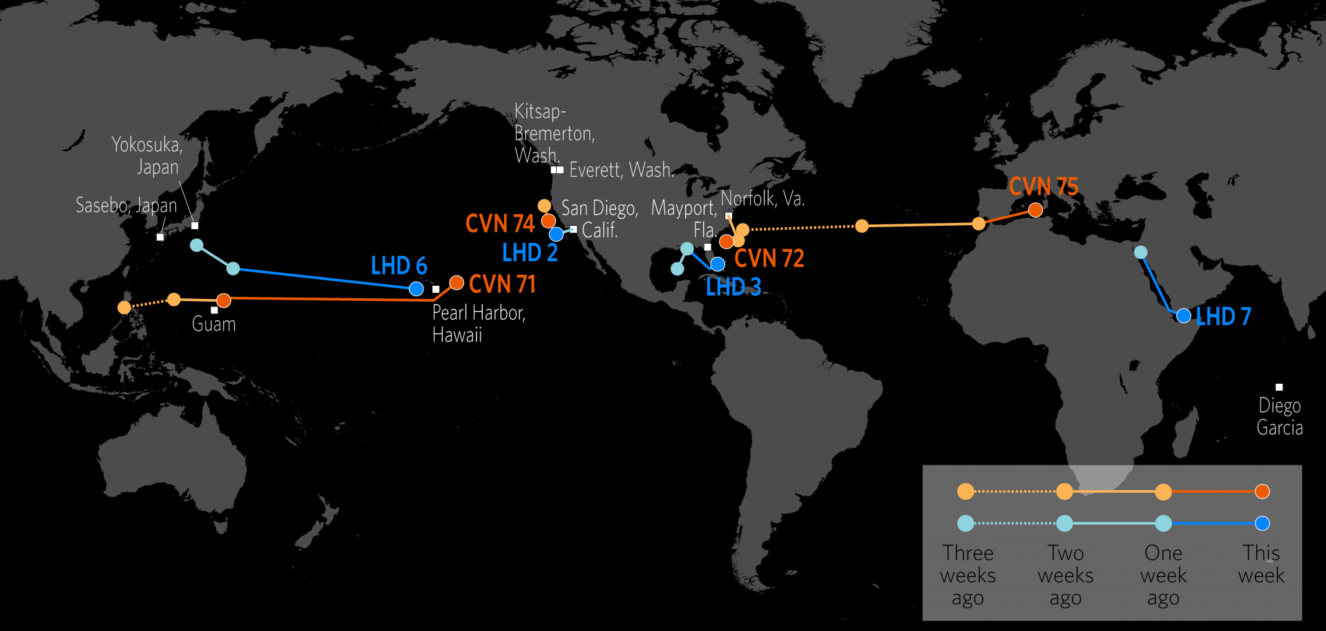 U.S. Naval Update Map: May 3, 2018