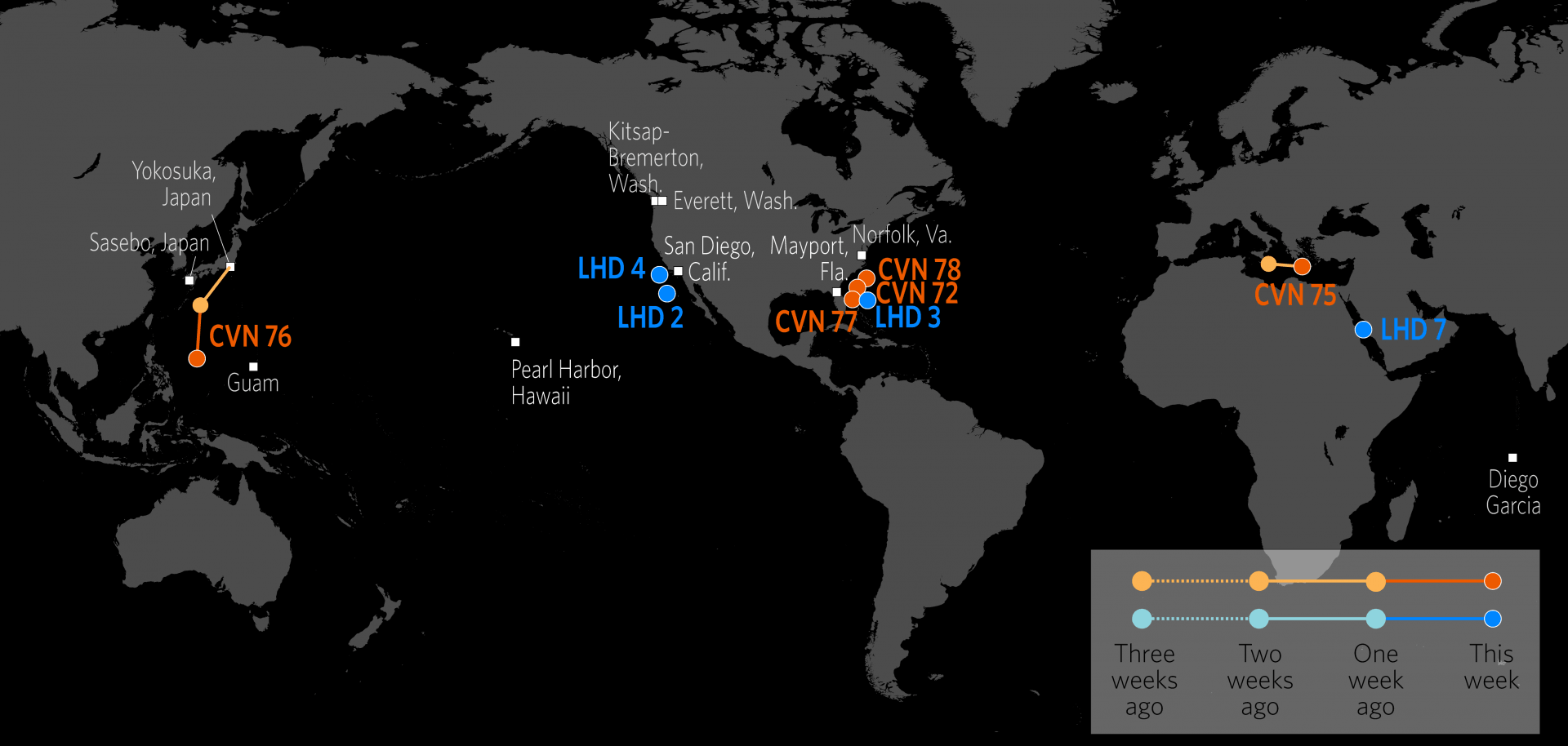 U.S. Naval Update Map: June 7, 2018