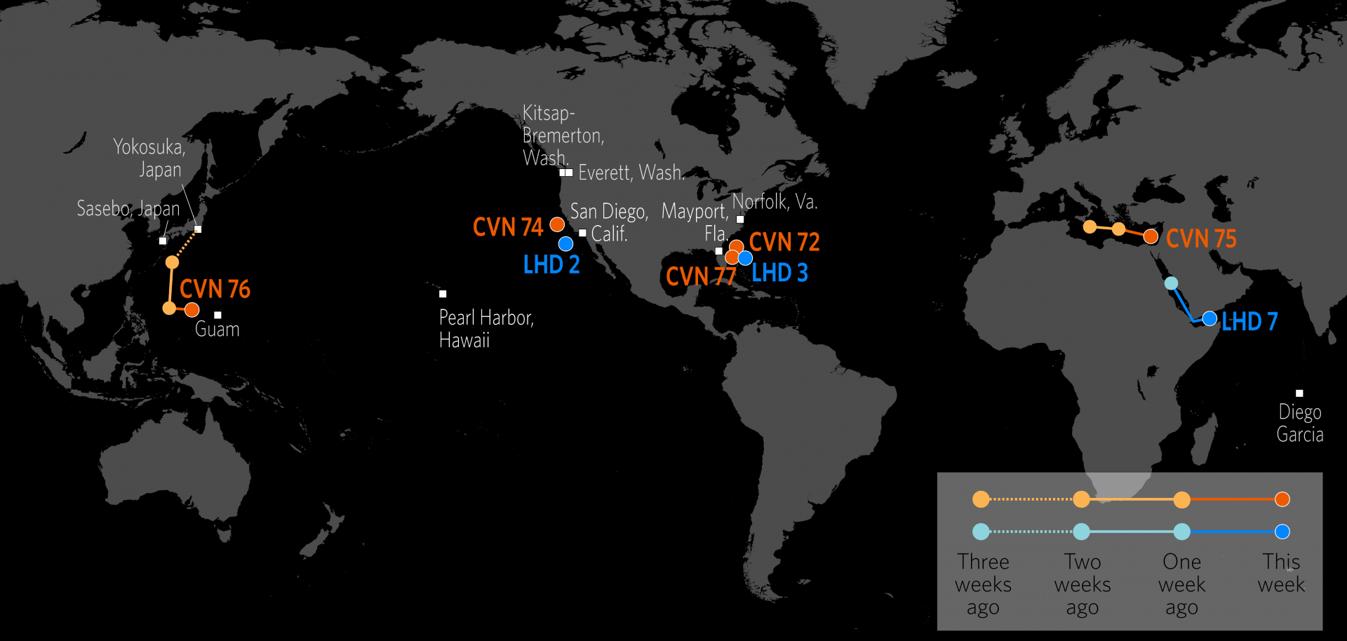 U.S. Naval Update Map: June 14, 2018