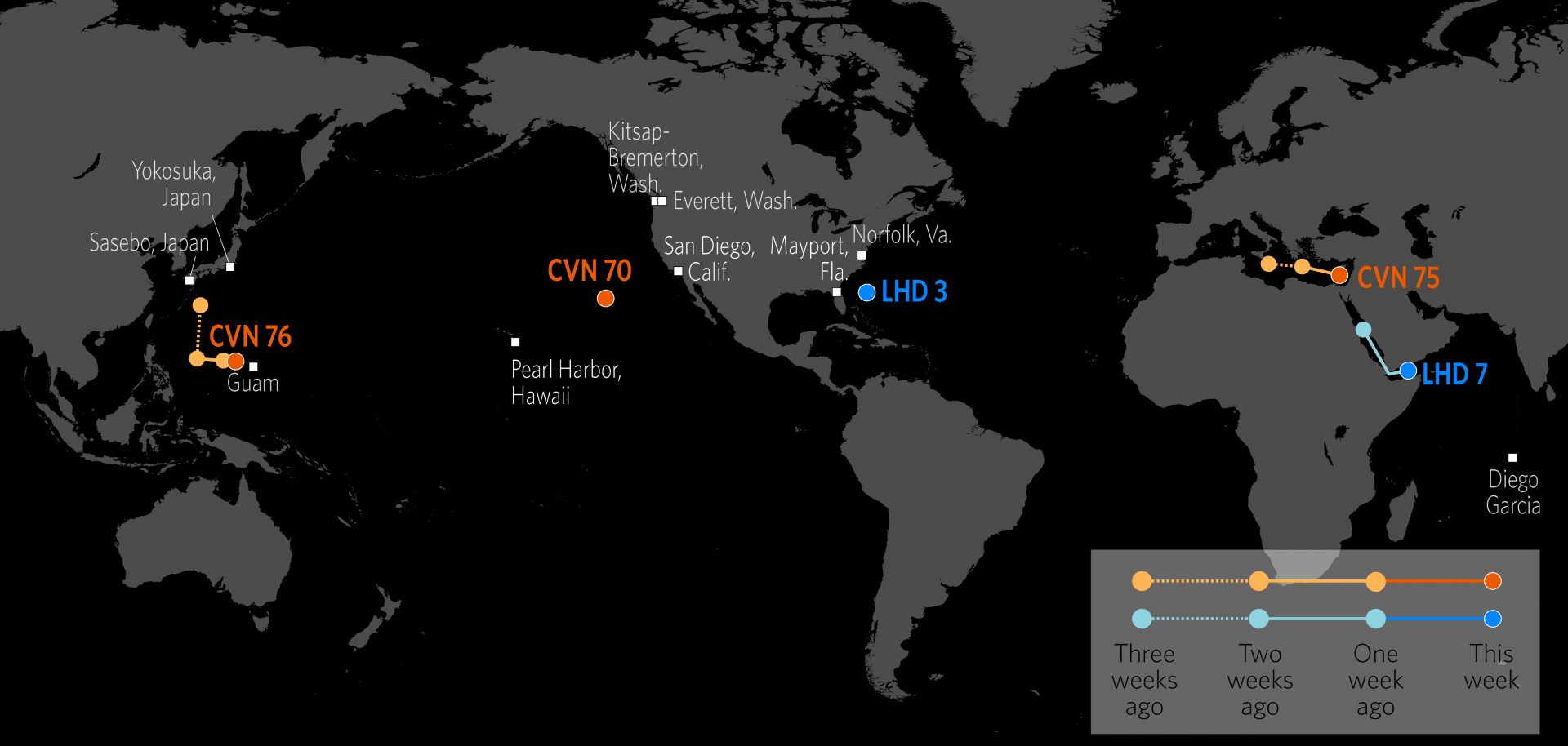 U.S. Naval Update Map: June 21, 2018