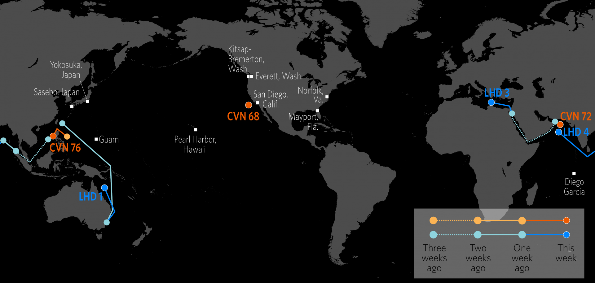 U.S. Naval Update Map: June 27, 2019