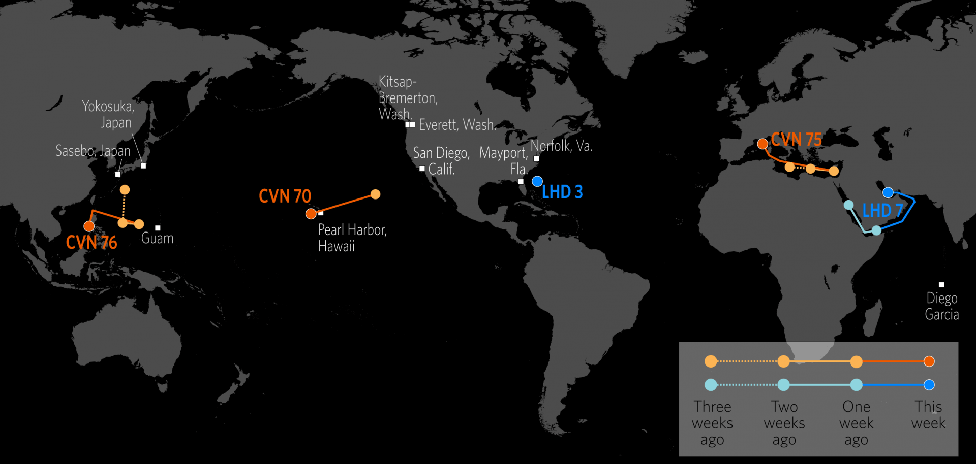 U.S. Naval Update Map: June 28, 2018