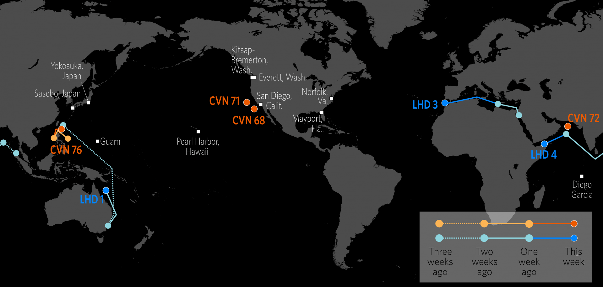 U.S. Naval Update Map: June 27, 2019
