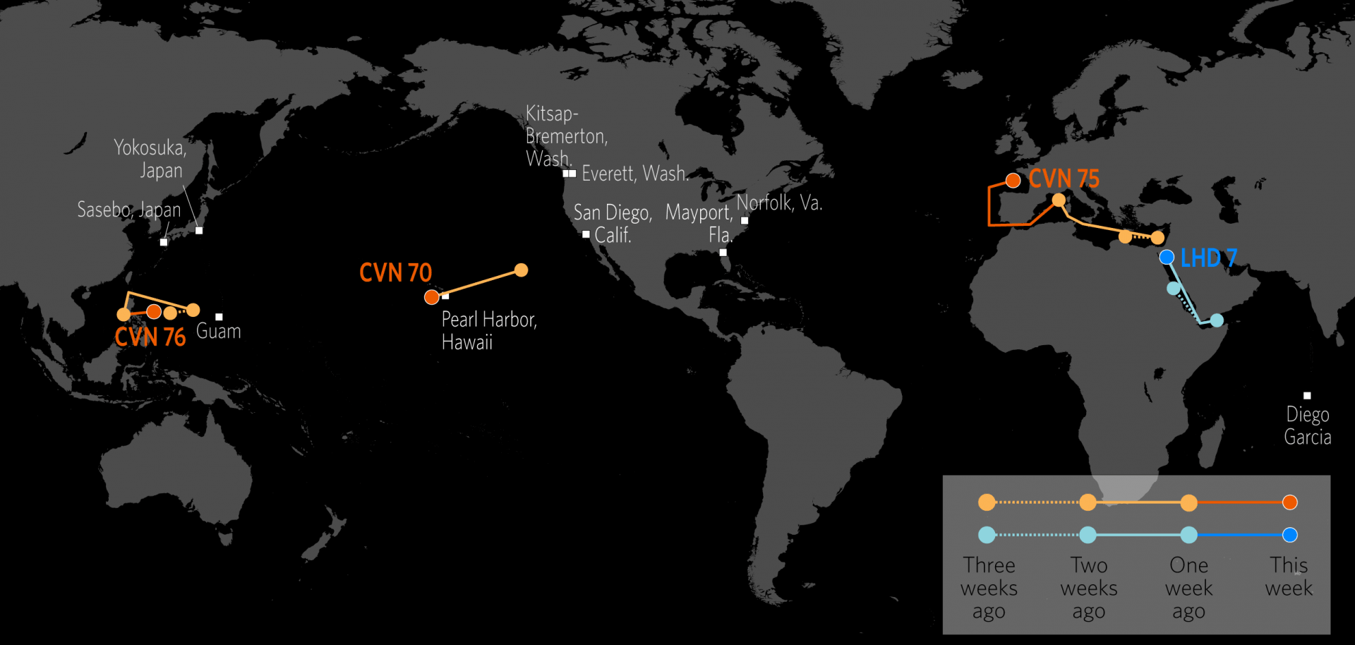 U.S. Naval Update Map: July 5, 2018