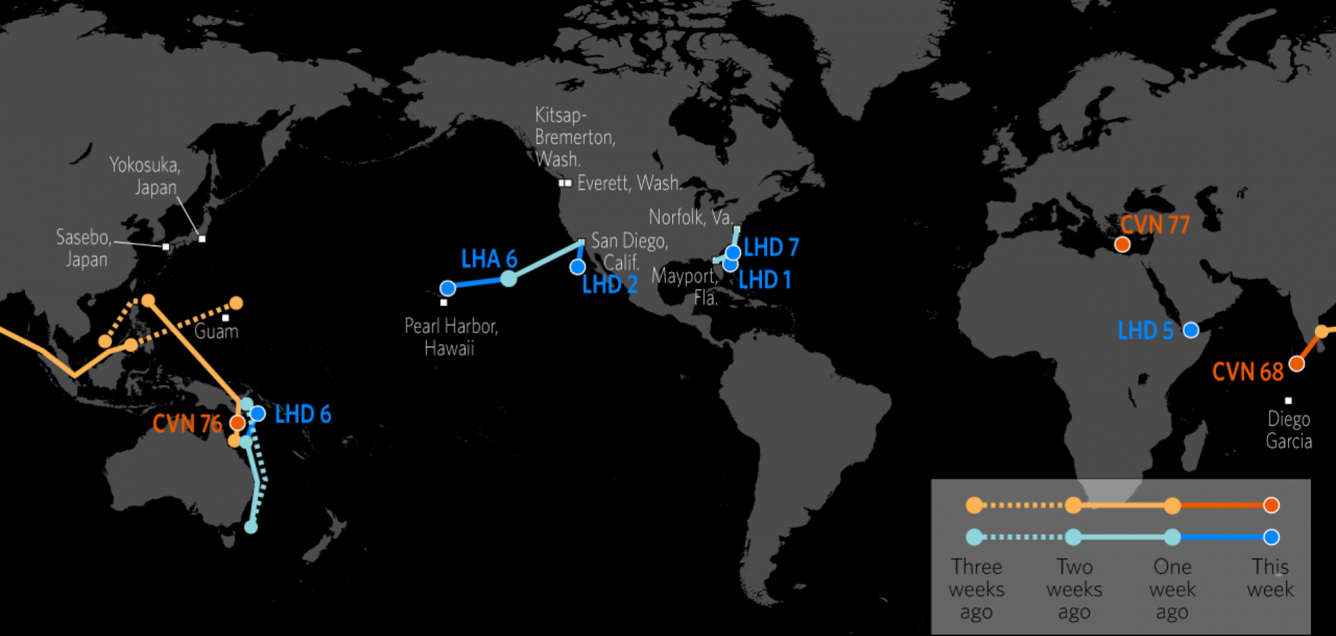 U.S. Naval Update Map for July 20, 2017