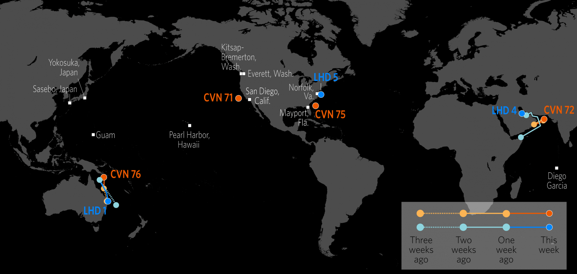 U.S. Naval Update Map: Aug. 1, 2019