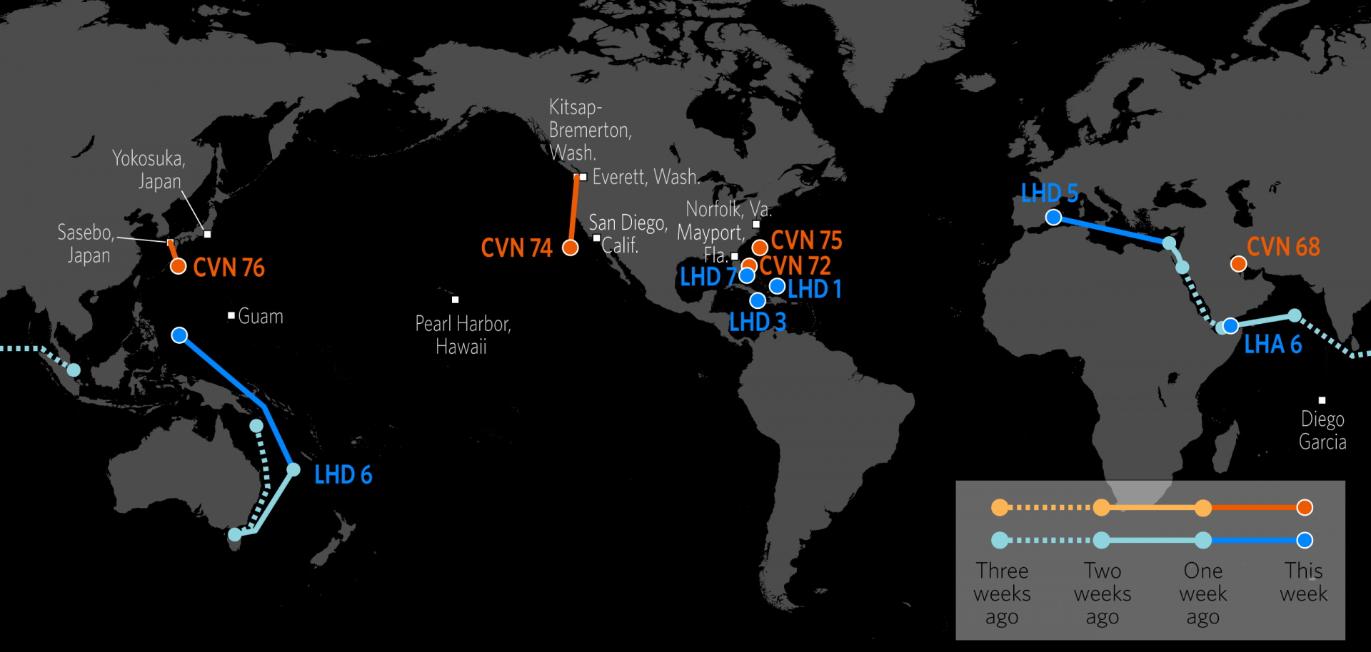 U.S. Naval Update Map: Sept. 14, 2017