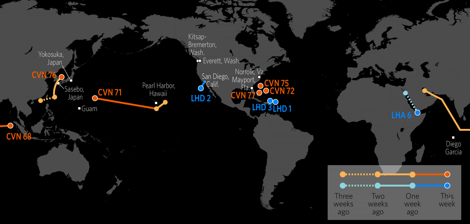 U.S. Naval Update Map: Oct. 26, 2017