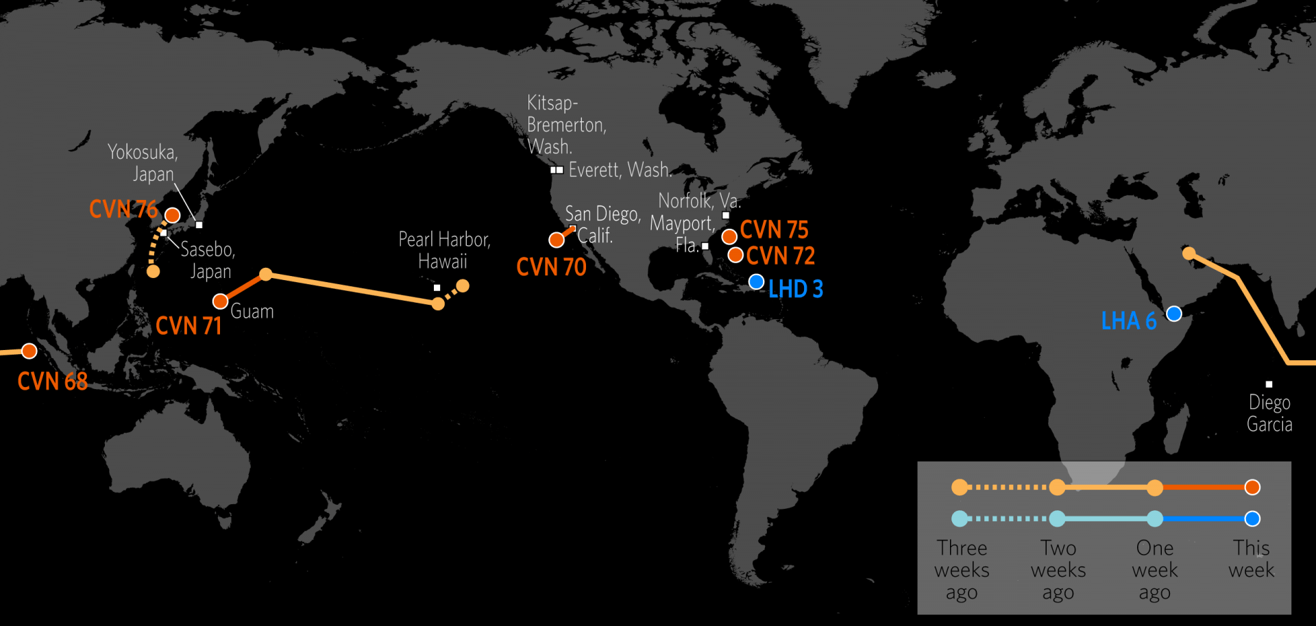 U.S. Naval Update Map: Nov. 2, 2017