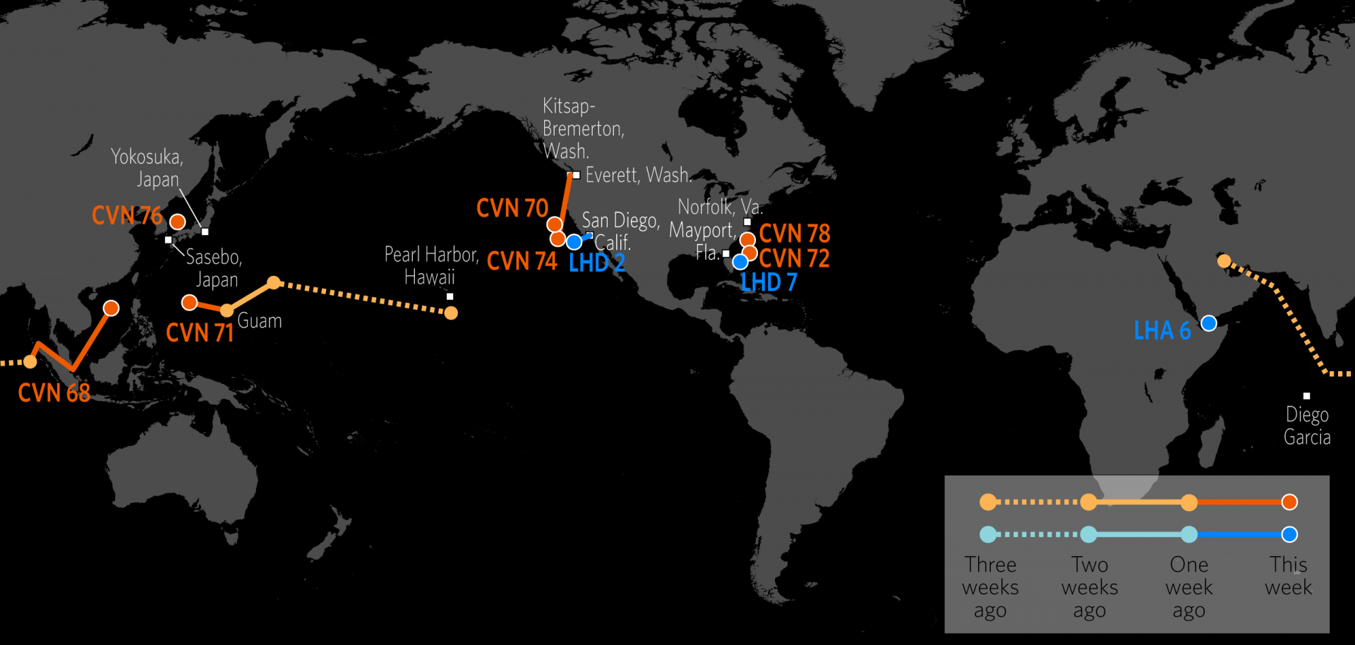 U.S. Naval Update Map: Nov. 9, 2017