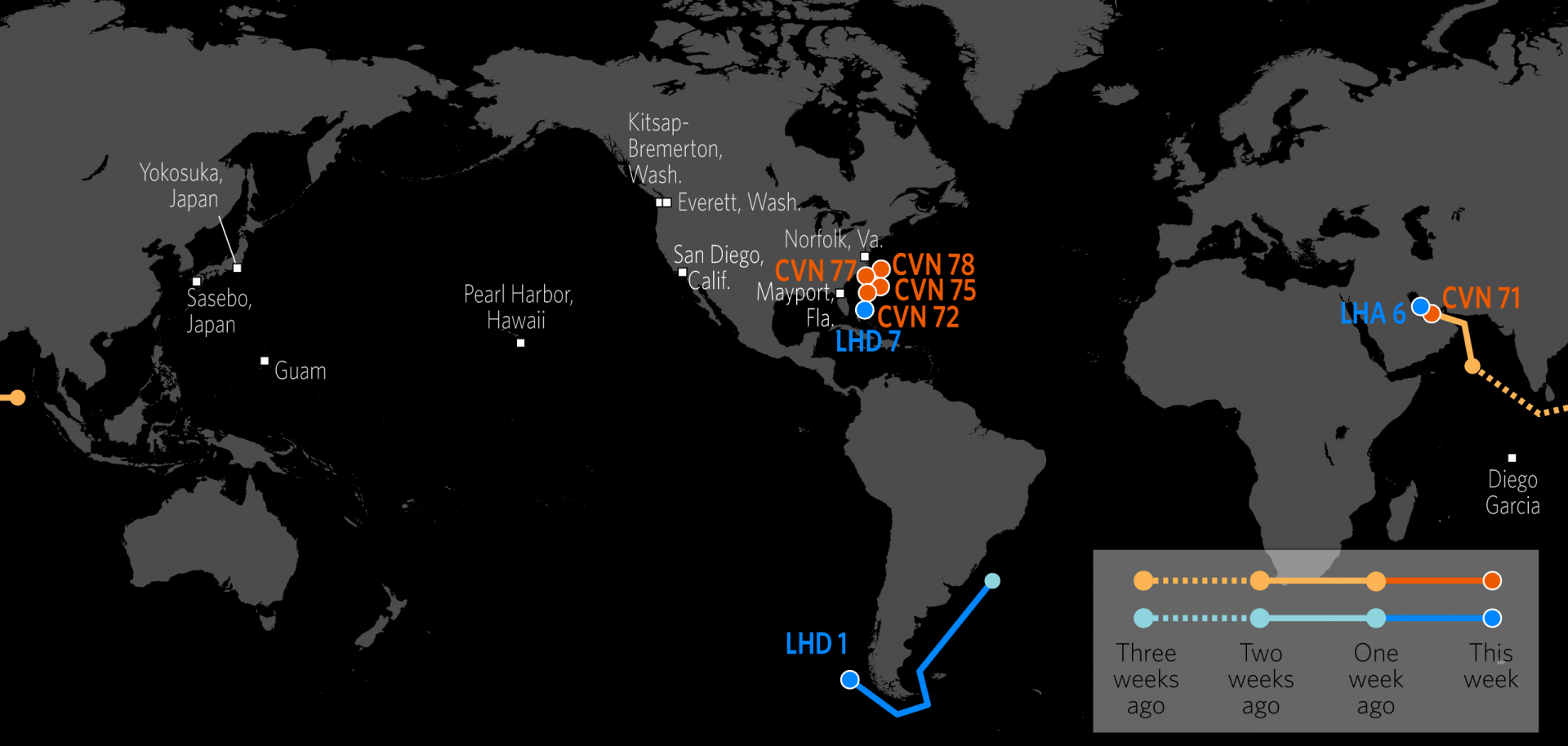 U.S. Naval Update Map: Dec. 14, 2017