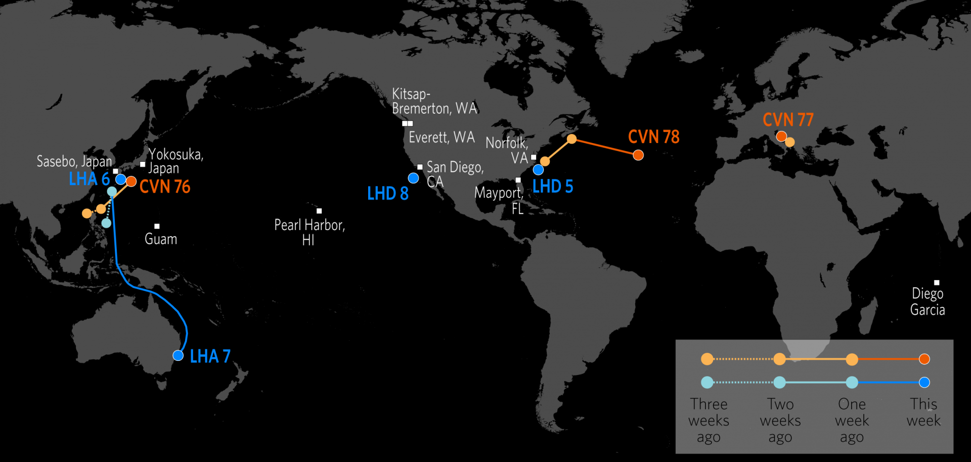 U.S. Naval Update Map: Nov. 10, 2022