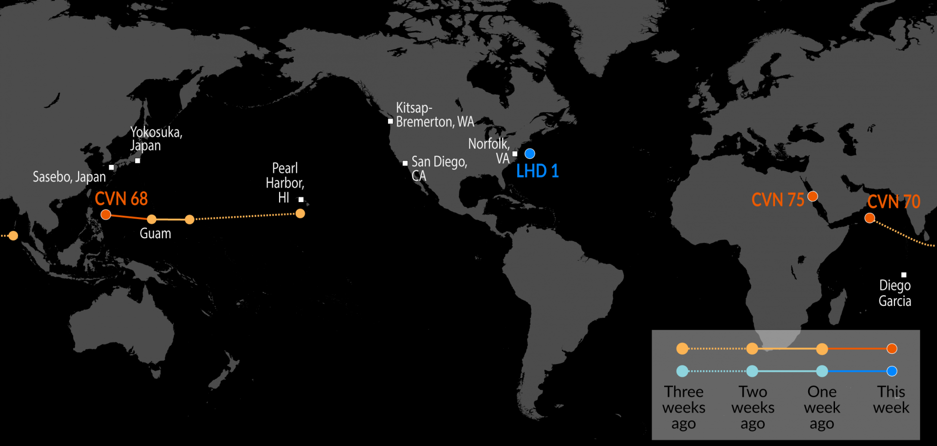 A Map of U.S. Naval Assets