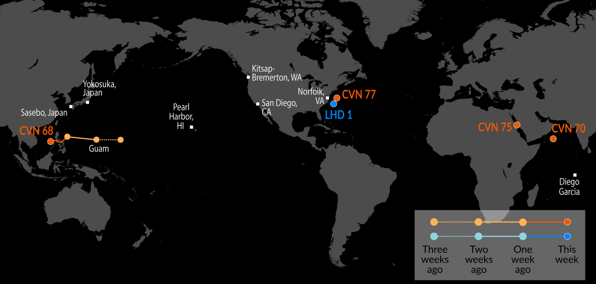 A Map of U.S. Naval Assets