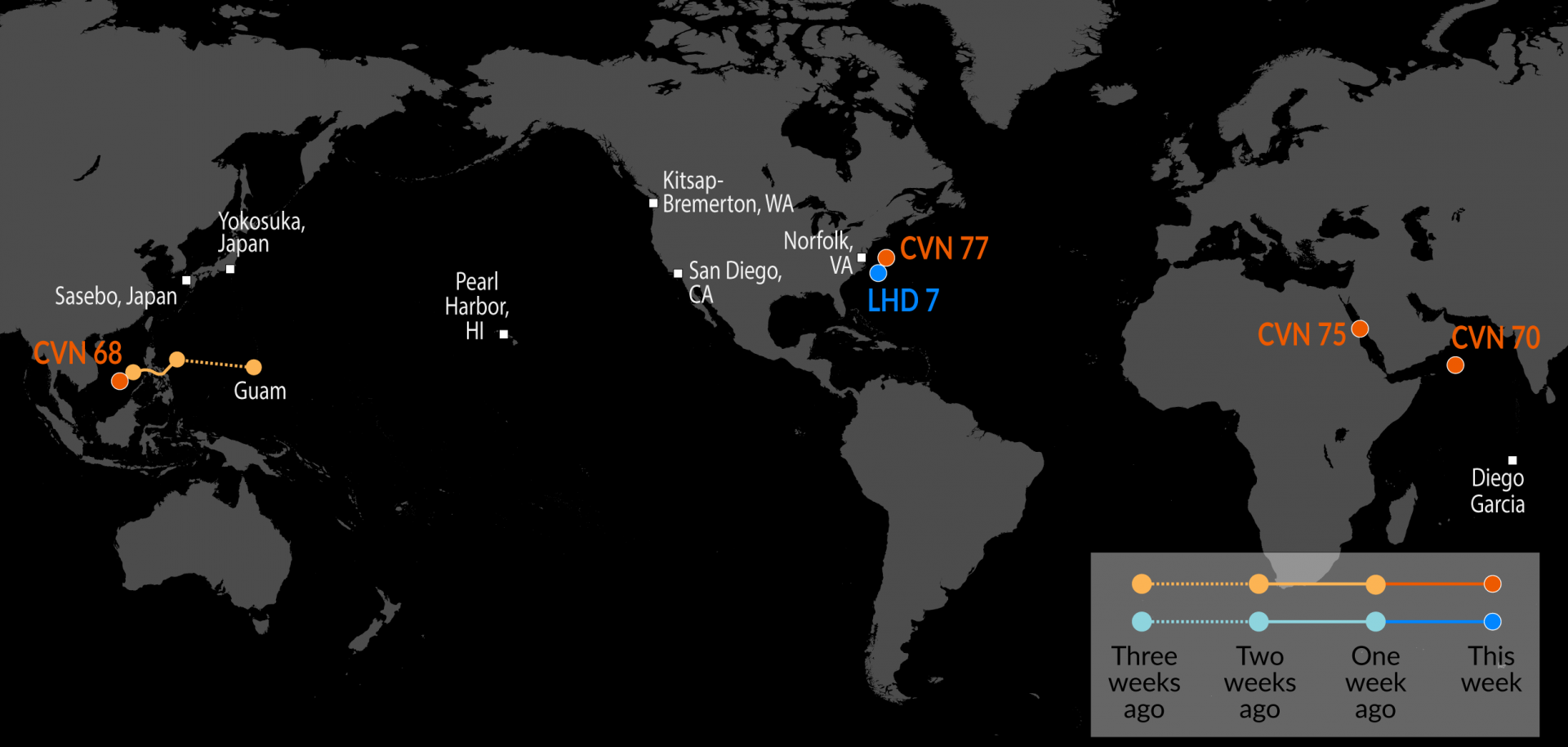 A Map of U.S. Naval Assets