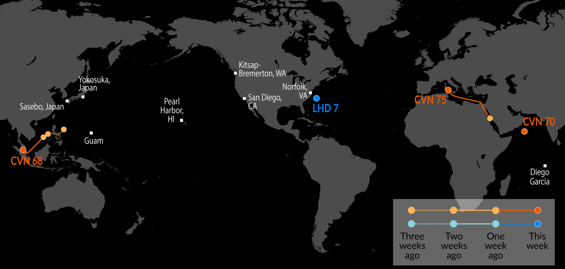 A Map of U.S. Naval Assets