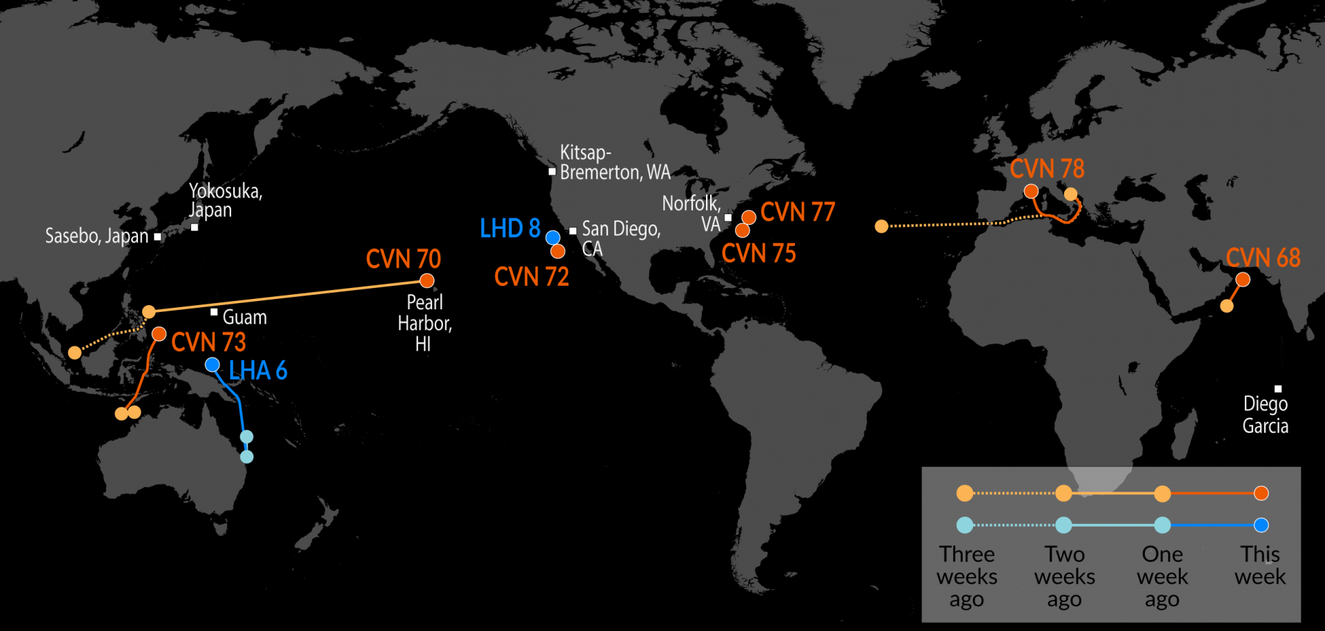 A Map of U.S. Naval Assets 