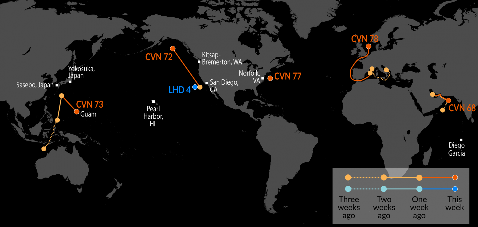 A Map of U.S. Naval Assets 
