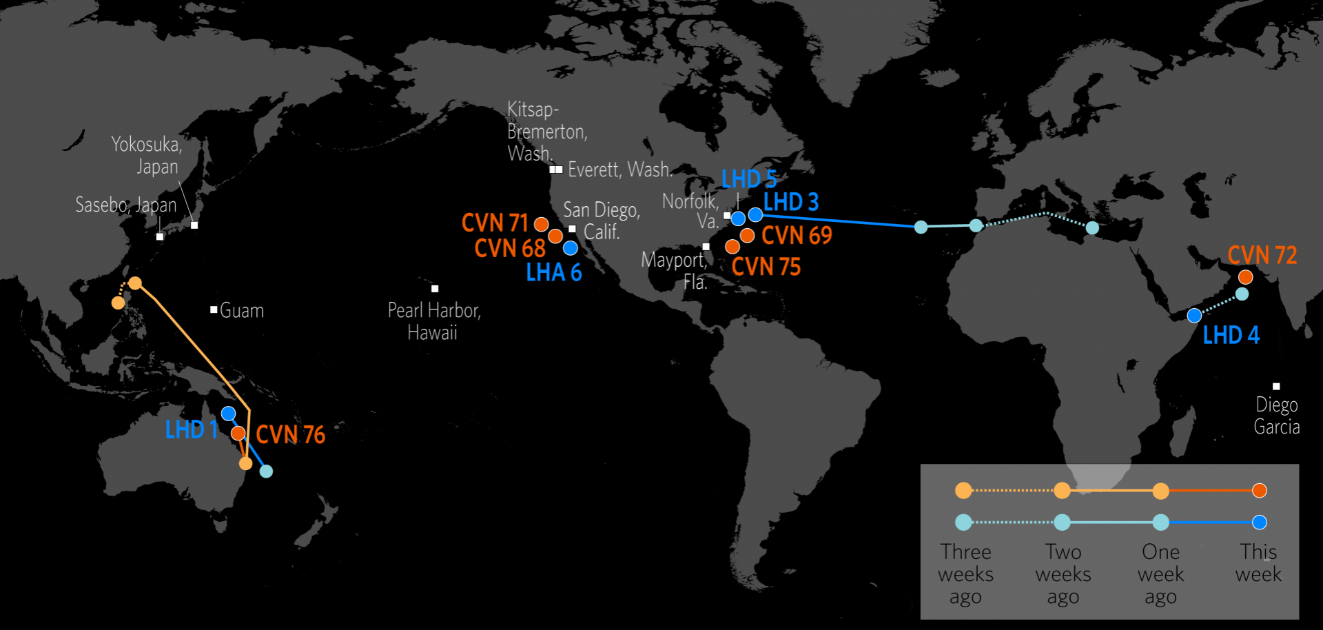 U.S. Naval Update Map: July 18, 2019
