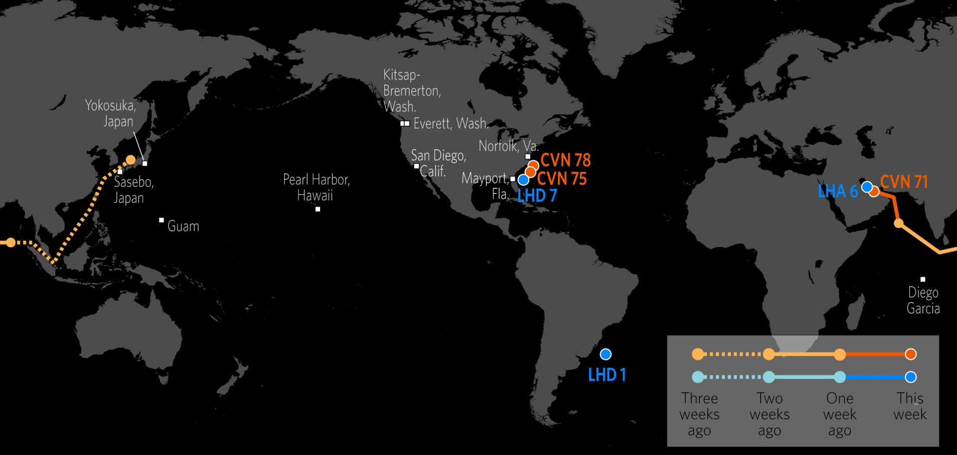 U.S. Naval Update Map: Dec. 7, 2017