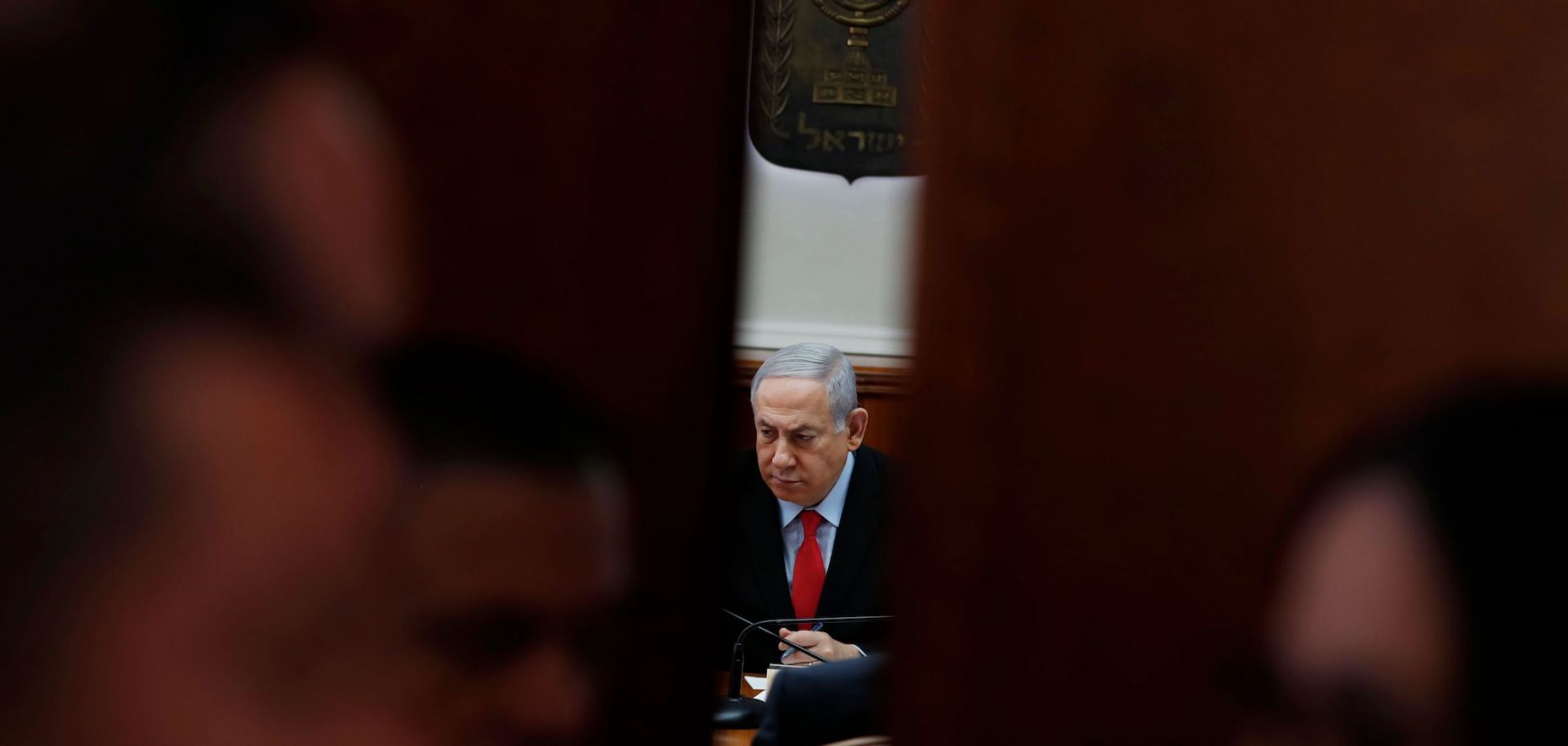 Israeli Prime Minister Benjamin Netanyahu chairs a cabinet meeting in Jerusalem on Nov. 13, 2019. 
