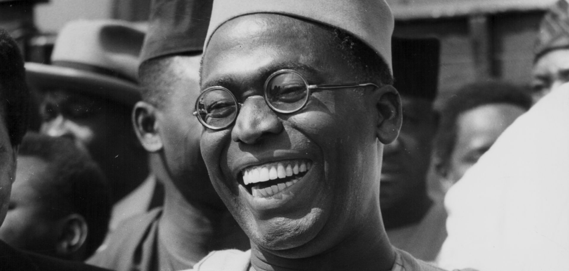 Nigeria's Obafemi Awolowo arrives in London on May 10, 1957.