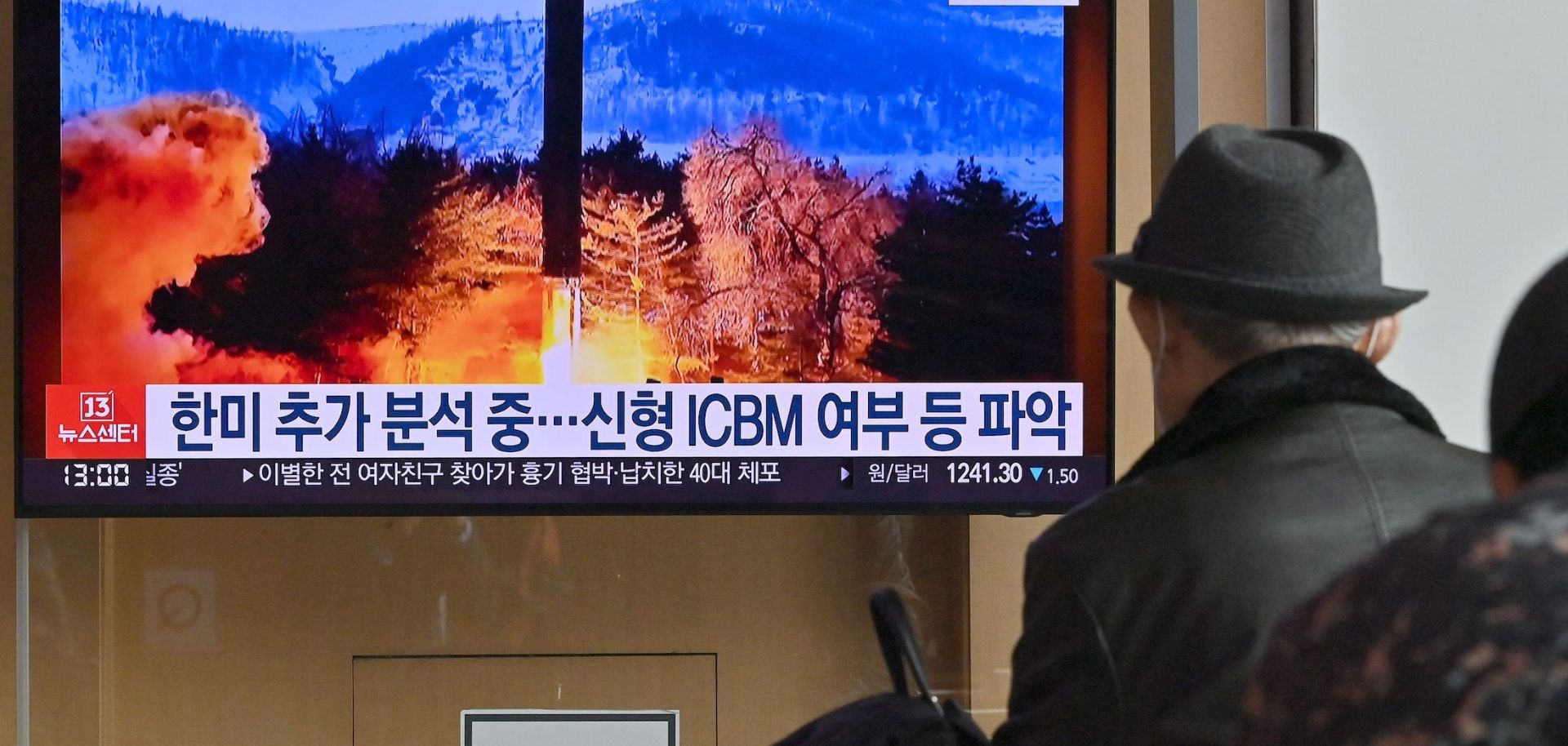 file footage of a North Korean missile test