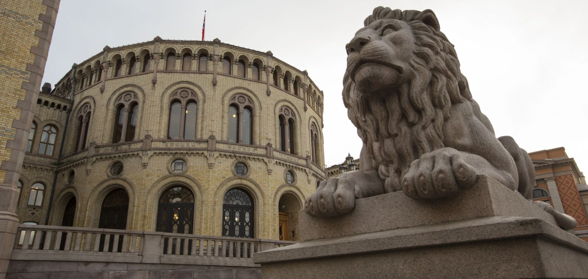 A photo taken in December 2014 shows Norway’s parliament building in Oslo. 