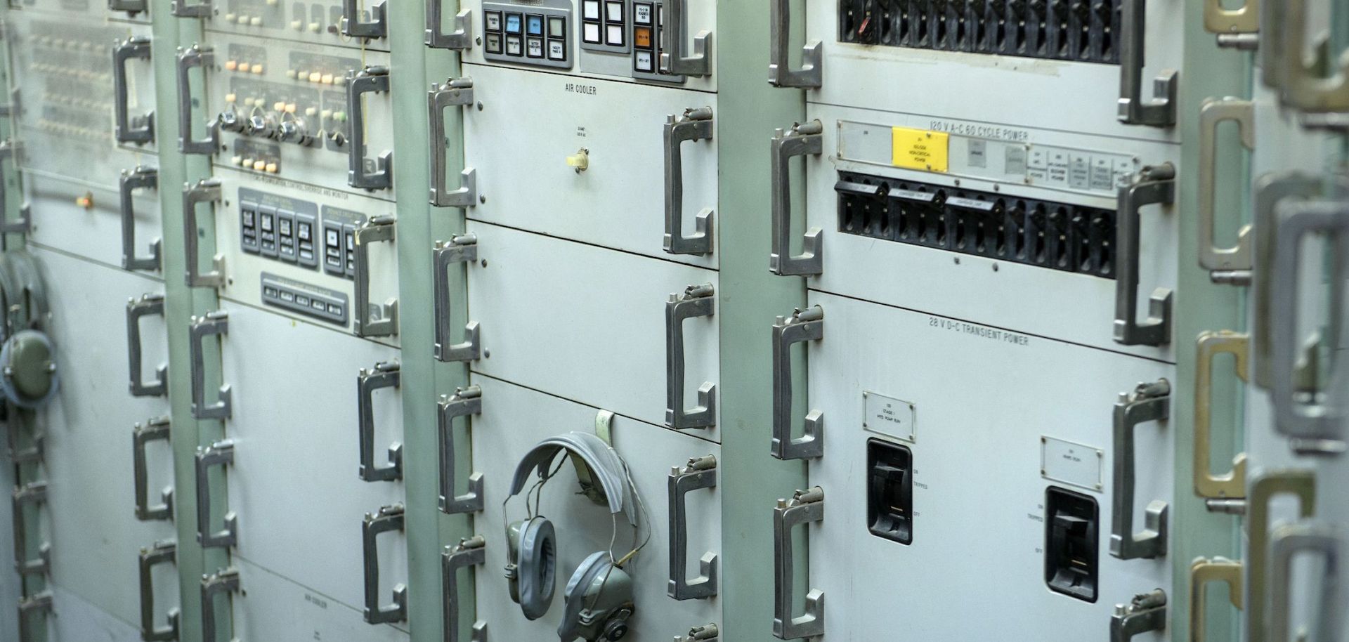 Targeting and control electronics in a Titan II ICBM silo control center at the Titan Missile Museum on May 12, 2015, in Green Valley, Arizona.