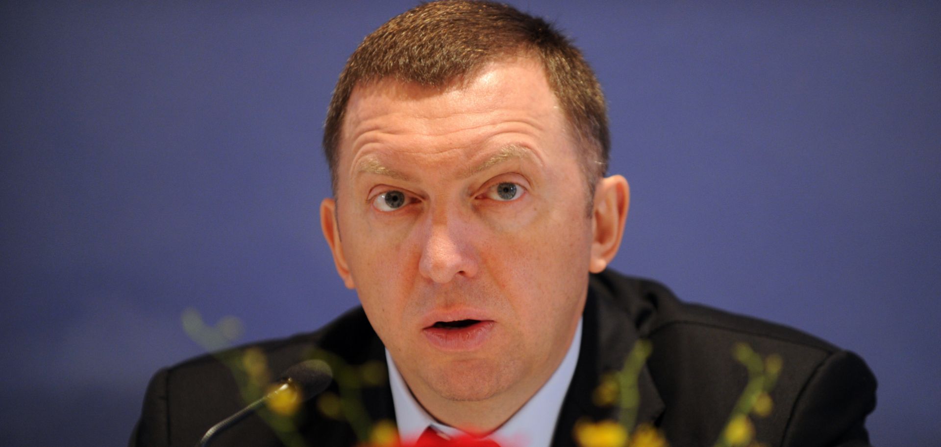 Oleg Deripaska, CEO of Russian metals giant RUSAL, speaks during a press conference in Hong Kong on April 12, 2009. 