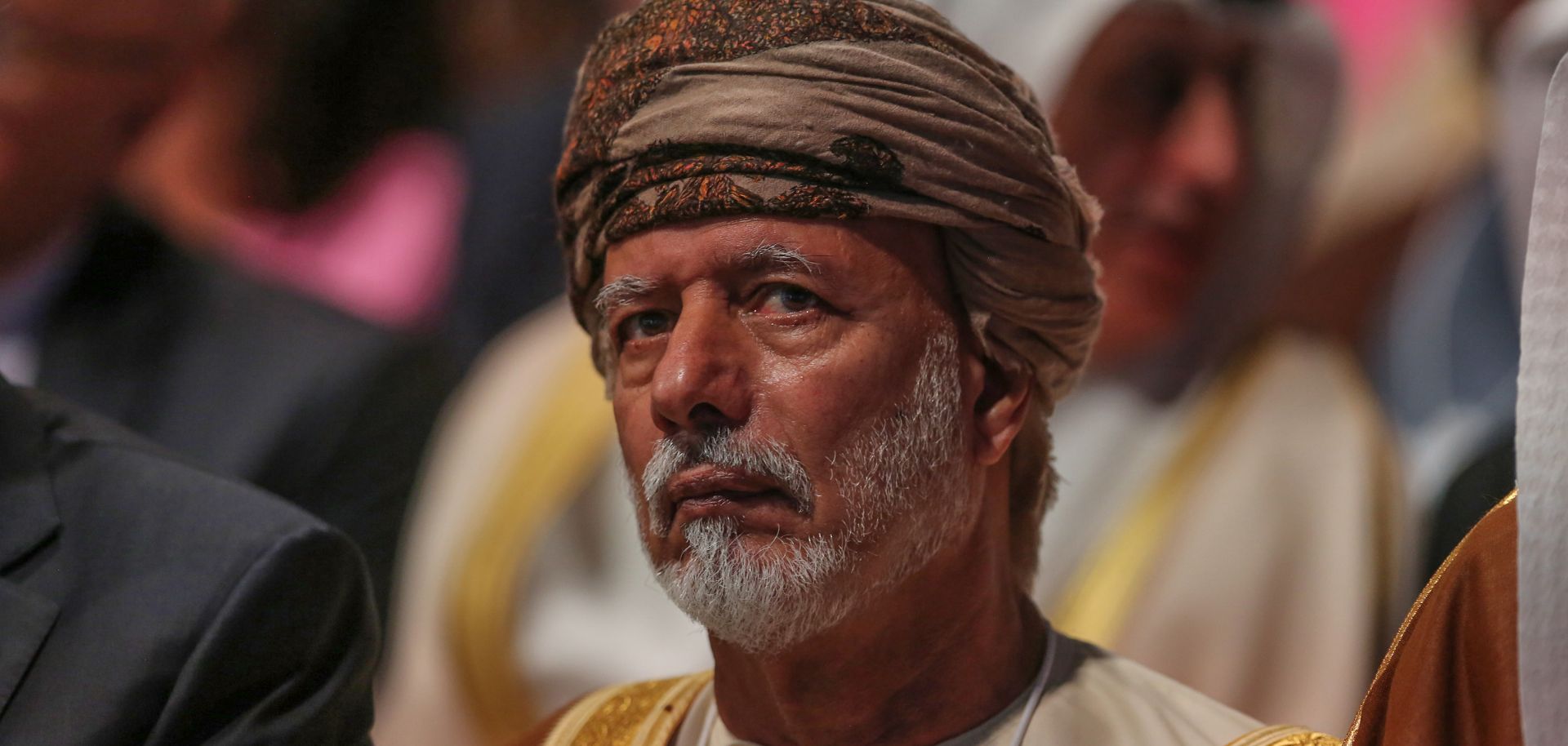 Omani Foreign Ministar Yusuf bin Alawi bin Abdullah at the 2019 World Economic Forum on the Middle East and North Africa in Jordan on April 6, 2019.