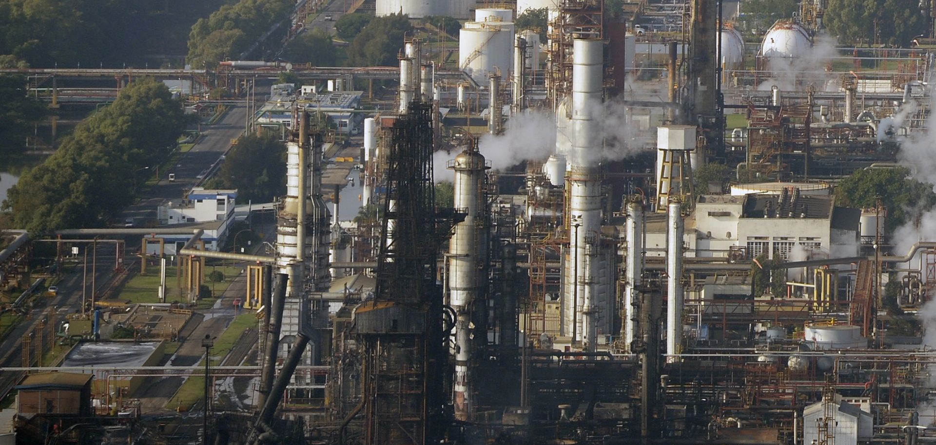 Aereal view of the refinery of Argentine state-owned oil company.