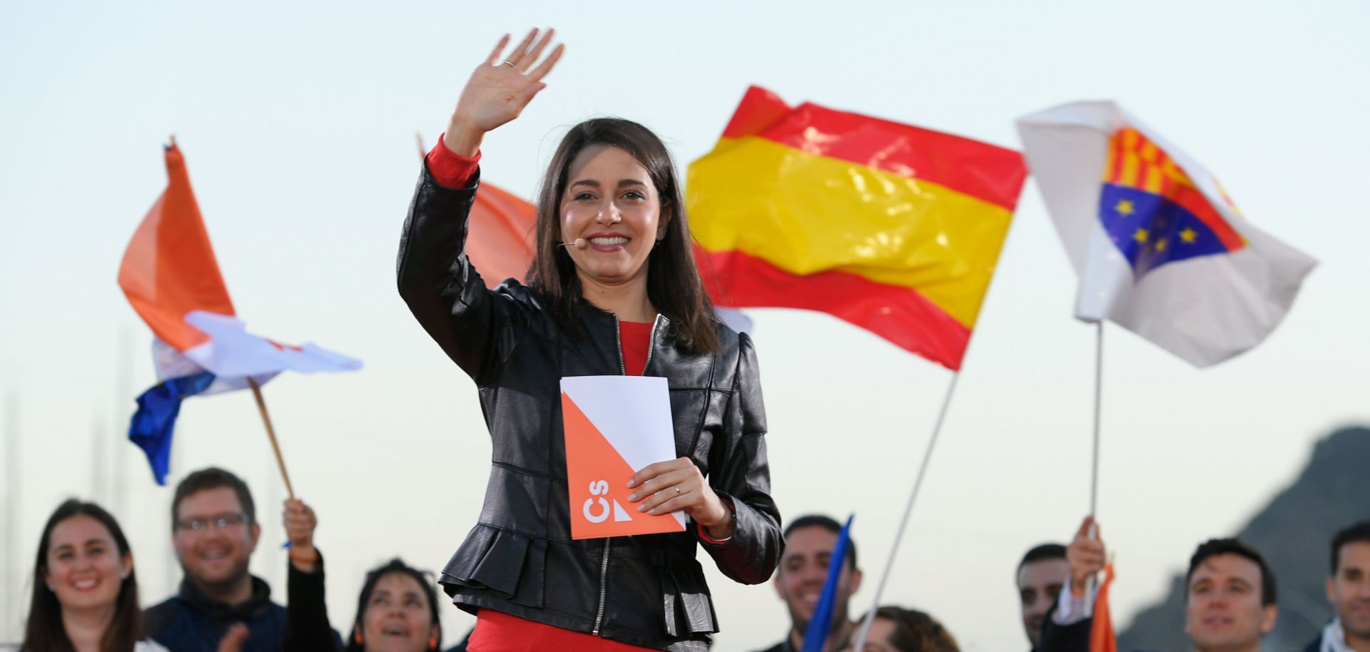 Ines Arrimadas, a leader of Spain's center-right Ciudadanos (Citizens) party, campaigns in Barcelona on April 25, 2019.