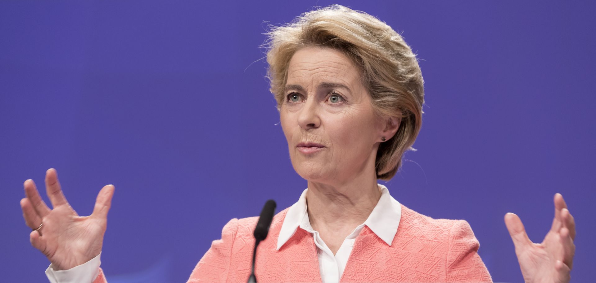 European Commission President-elect Ursula von der Leyen unveils a list of appointees to the European Union's executive branch in Brussels on Sept. 10, 2019.