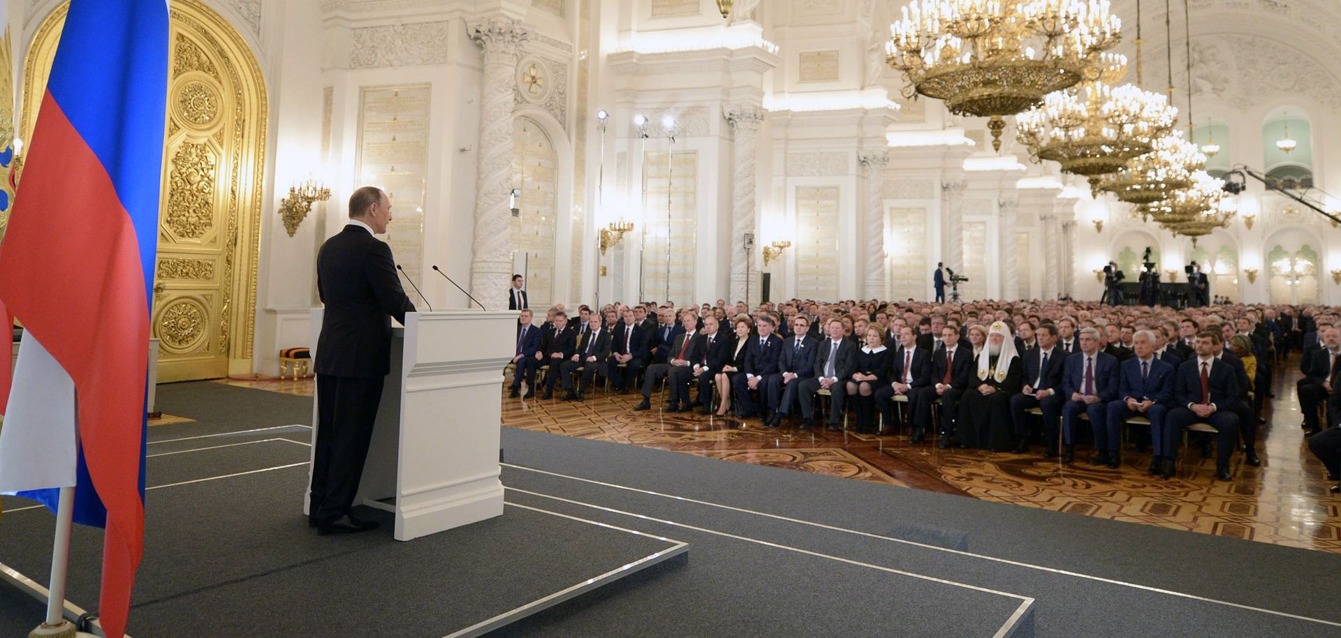 Russian President Vladimir Putin delivered his annual state of the nation address on Dec. 3, 2015, at the Kremlin.