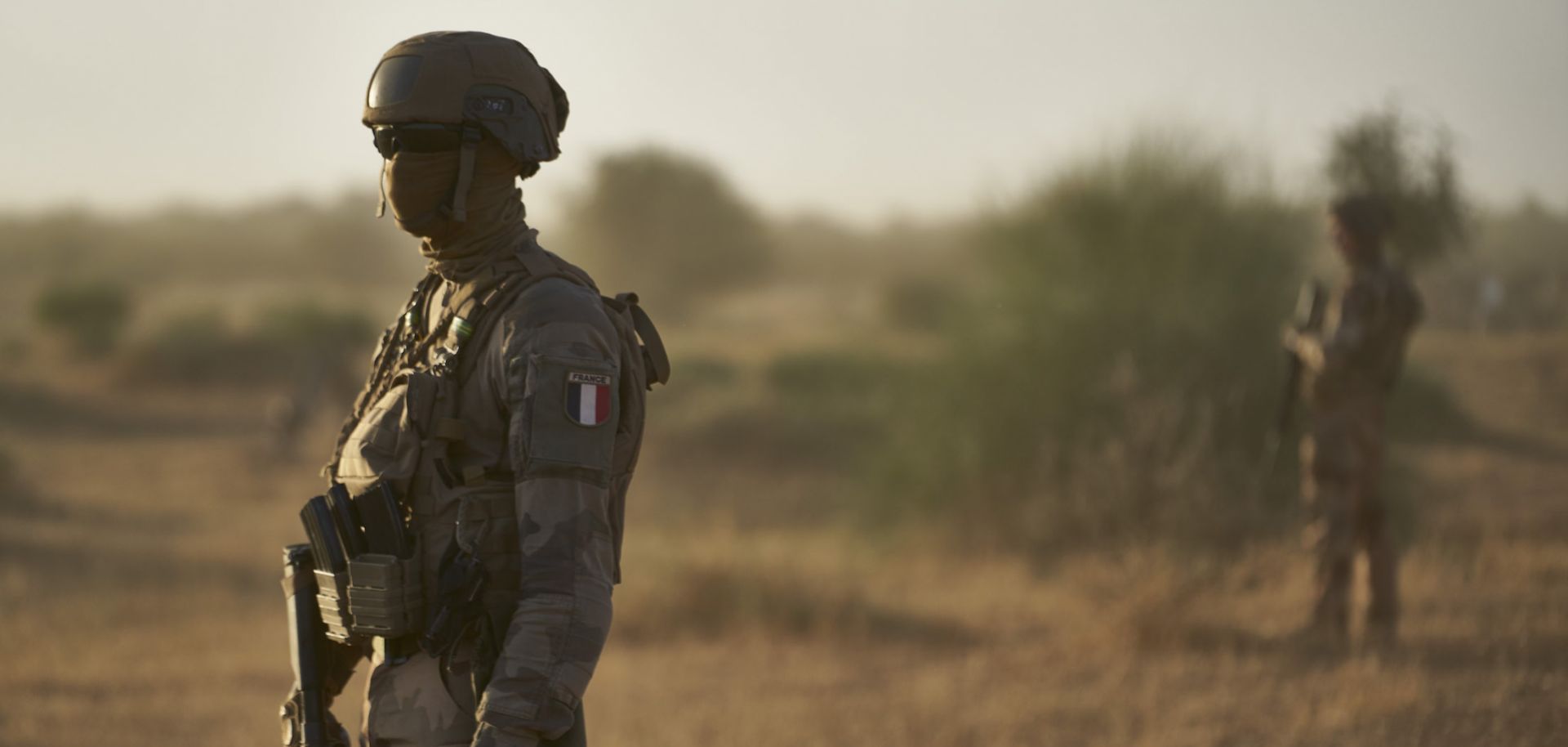 French soldiers monitor a rural area during Operation Bourgou IV on Nov. 10, 2019, in northern Burkina Faso, along the border with Mali and Niger.
