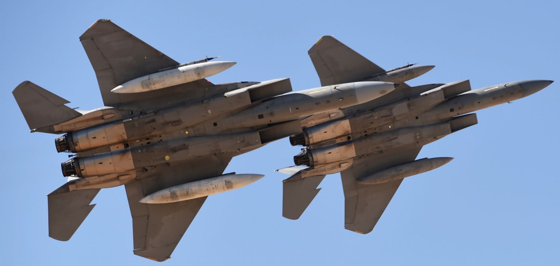 Saudi fighter jets perform at King Salman air base in Riyadh.