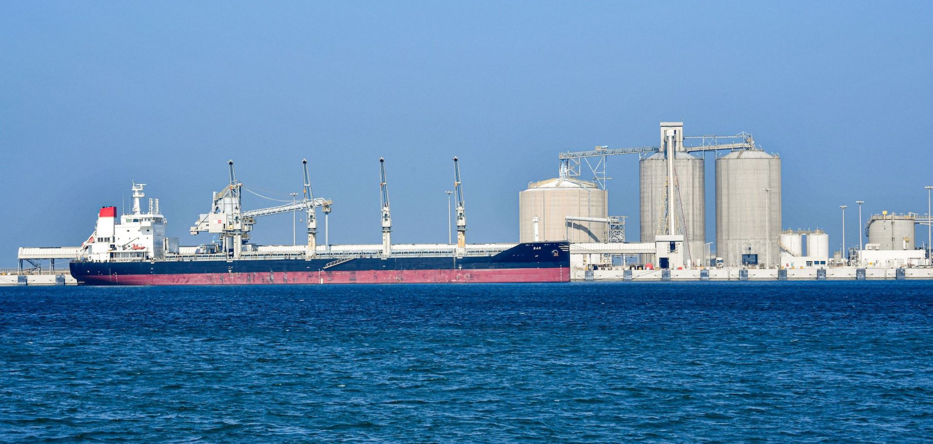 An oil tanker on Dec. 11, 2019, at the port of Ras al-Khair, Saudi Arabia.
