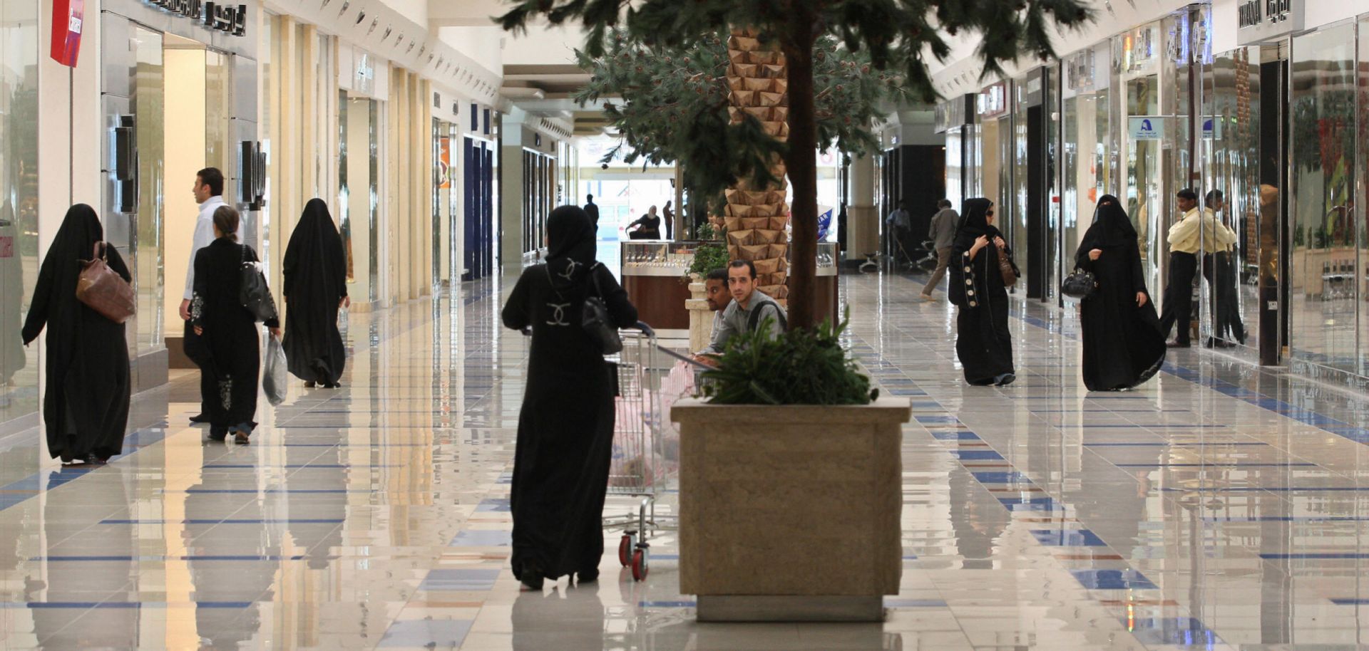 Saudi women shop in a mall in Riyadh.