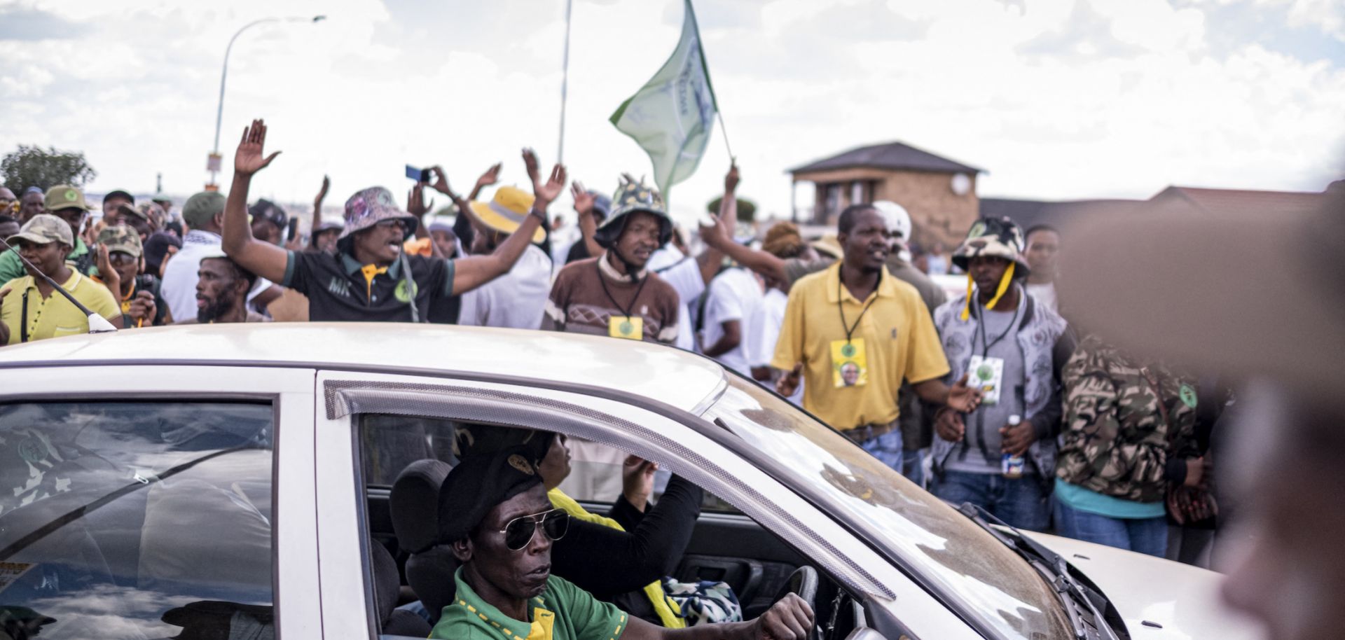 Supporters of former South African President Jacob Zuma sing and chant in Tembisa, South Africa, during a recruitment drive for Zuma's newly launched uMkhonto we Sizwe party on Jan. 21, 2024.