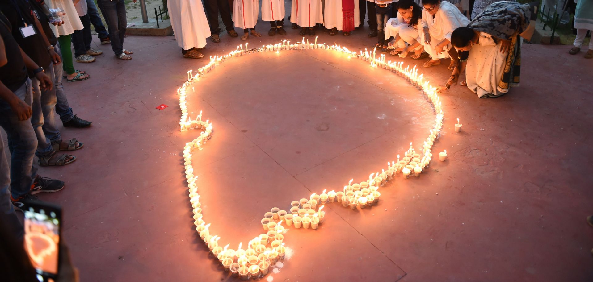 Candles in the shape of Sri Lanka on April 29 in Ahmedabad, India.