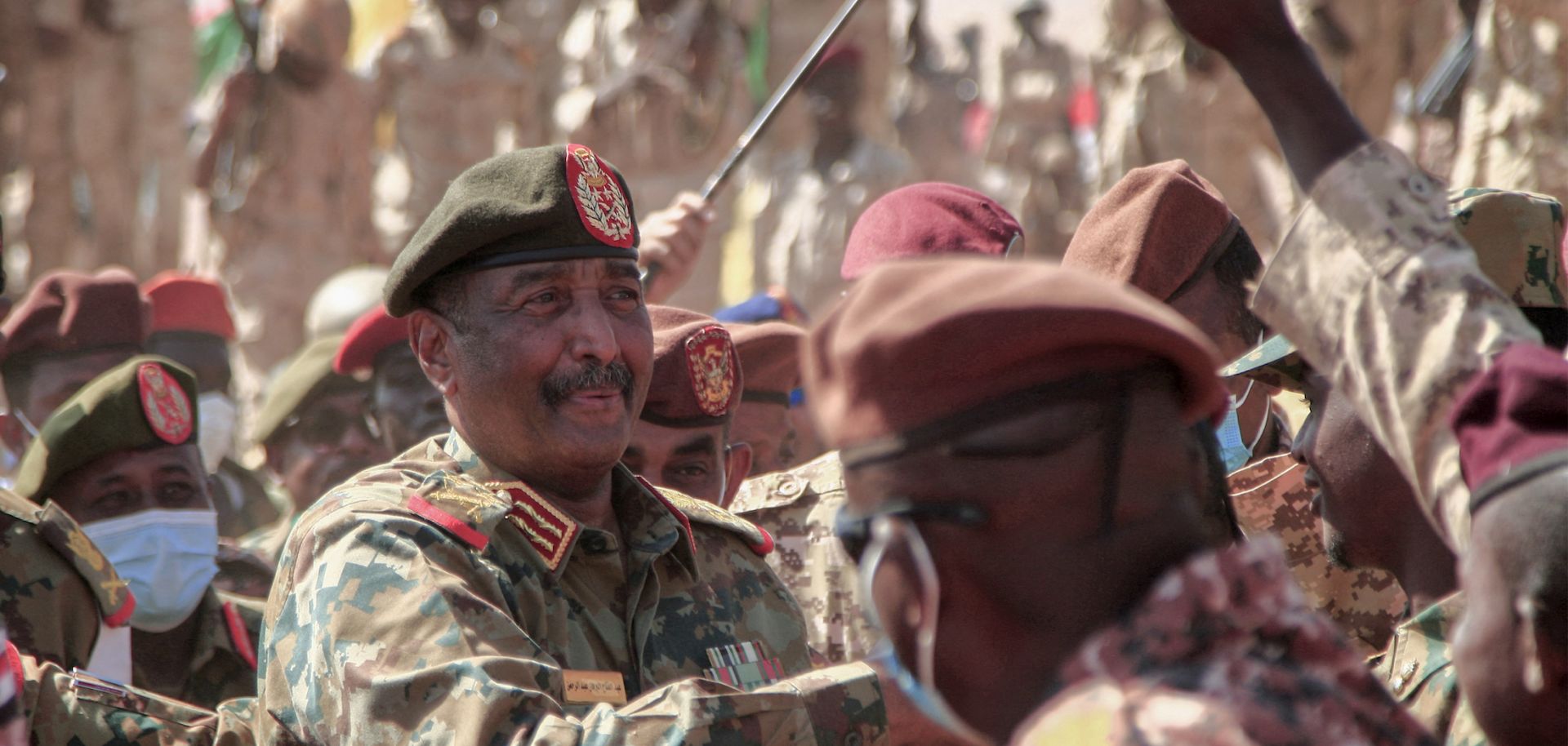 Sudanese Gen. Abdel Fattah al-Burhan on Dec. 8, 2021, in the Maaqil area of northern Nile River state.