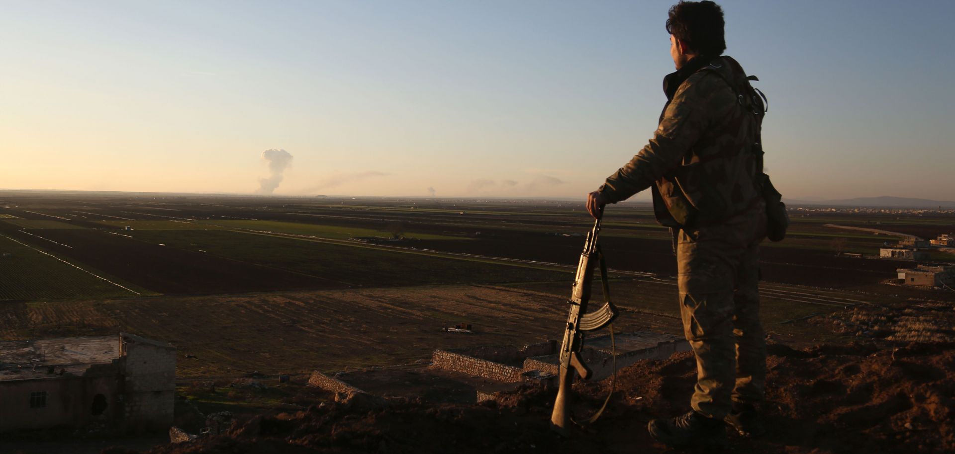 Smoke billows from Afrin.