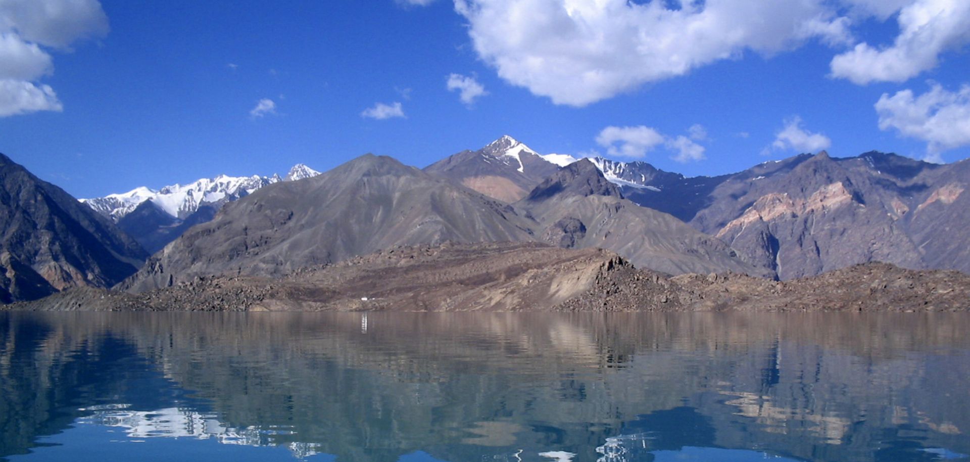 Lake Sarez sits at an elevation of 3,300 meters (10,827 feet) in Tajikistan's Gorno-Badakhshan Autonomous Region.