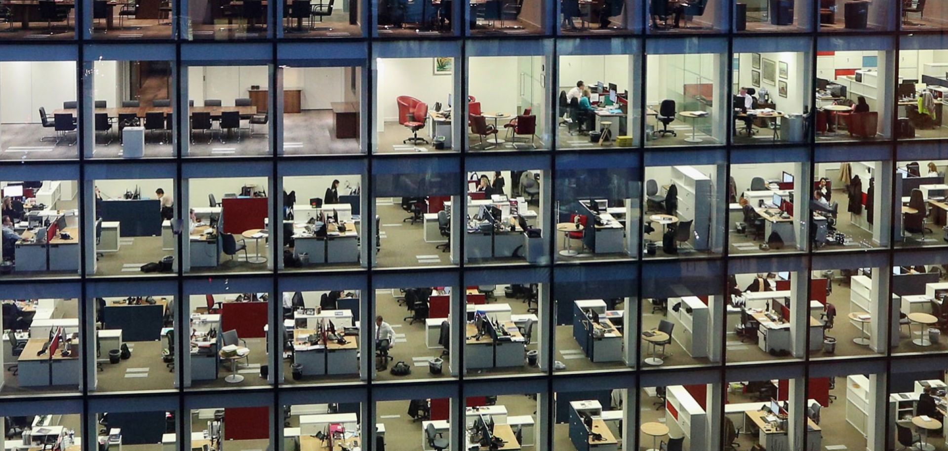 A picture of a workers in an office building.