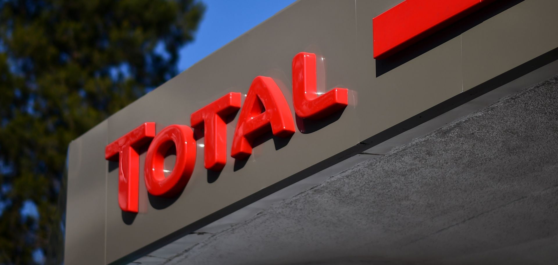 A photo of a sign of France's oil and energy company Total, taken in Mexico City on Jan. 17, 2018.